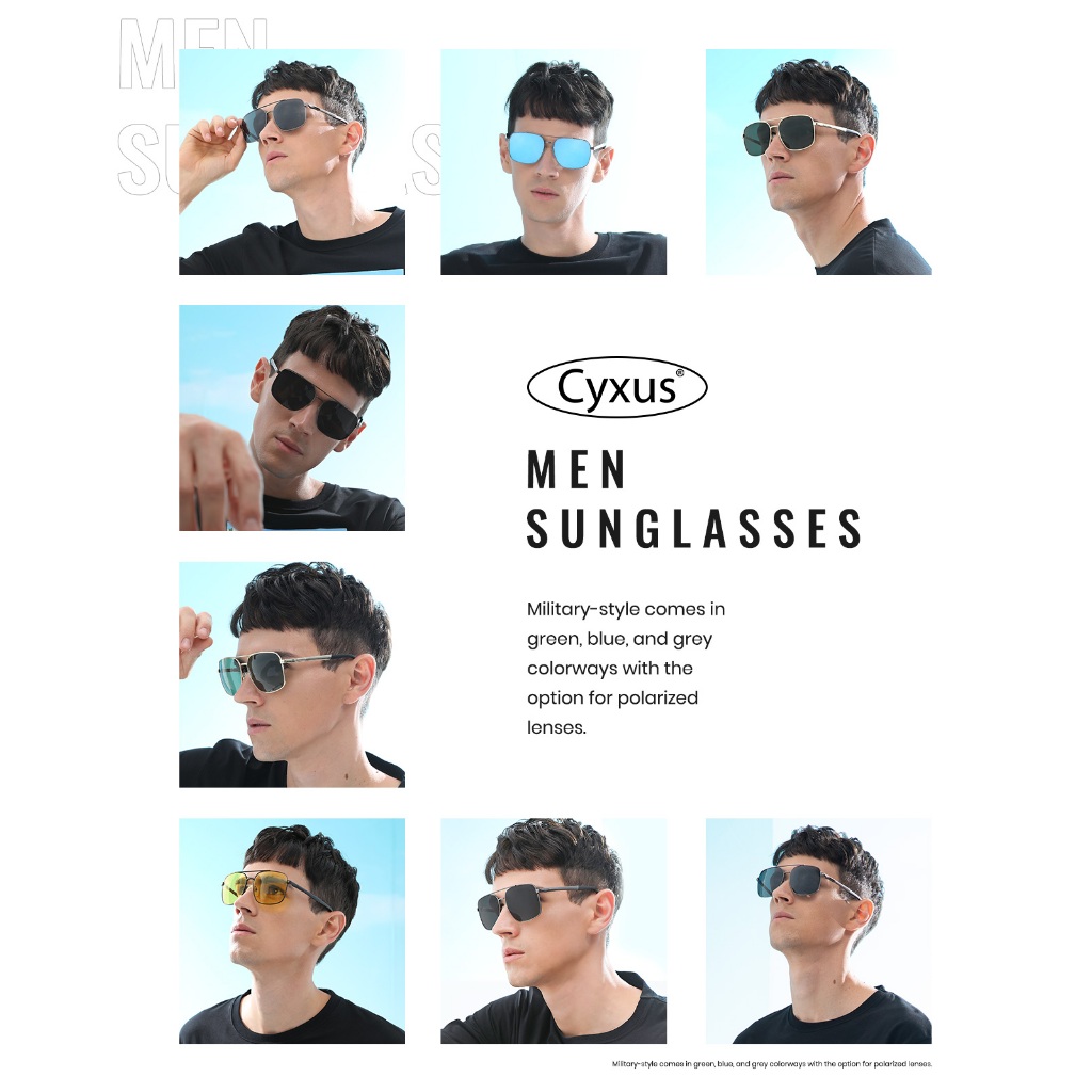 Cyxus Kính Mát Phi Công Phân Cực UV400 Gọng Kim Loại Chống Lóa Đi Biển Lái Xe Cho Nam Nữ 1002