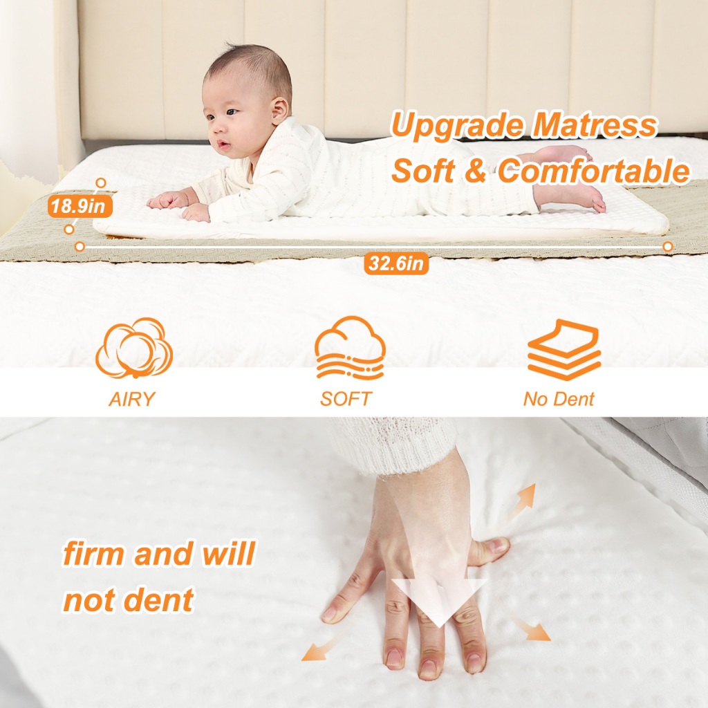 Nôi ngủ cho bé sơ sinh 0-18M, Giường ngủ có thể gập lại có lưới chống muỗi, Cot du lịch di động cho bé