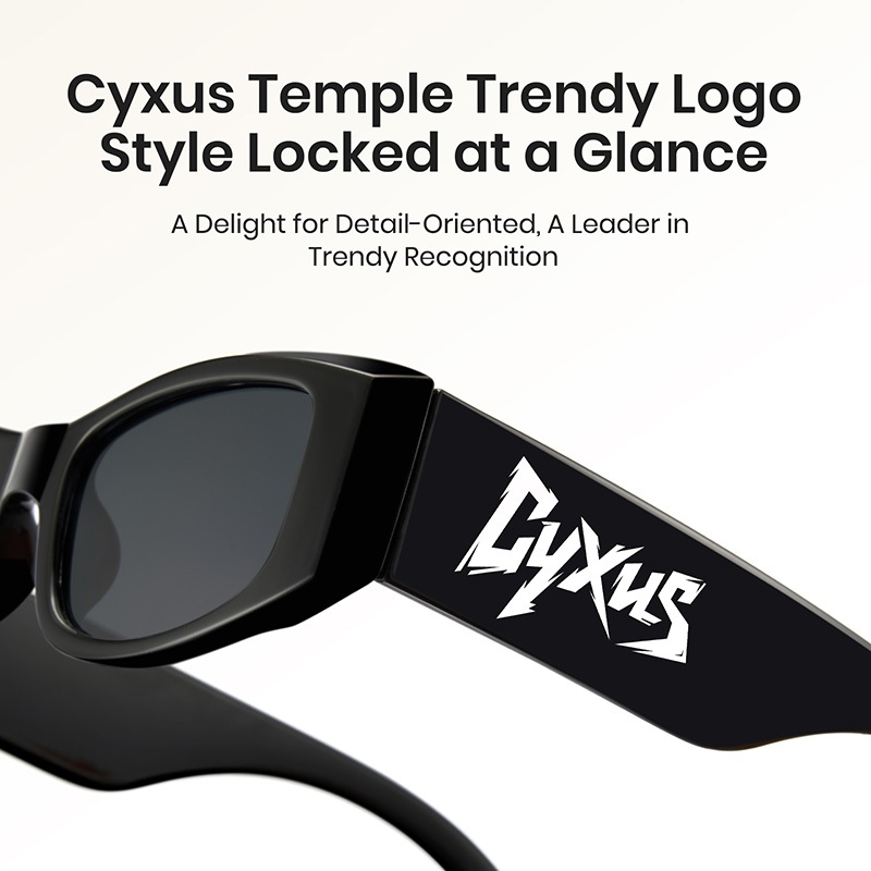Cyxus Kính râm thời trang /Kính râm phân cực/ Gọng vuông sành điệu với logo "cyxus" / Dành cho cả nam và nữ / Thích hợp cho du lịch ngoài trời 1550