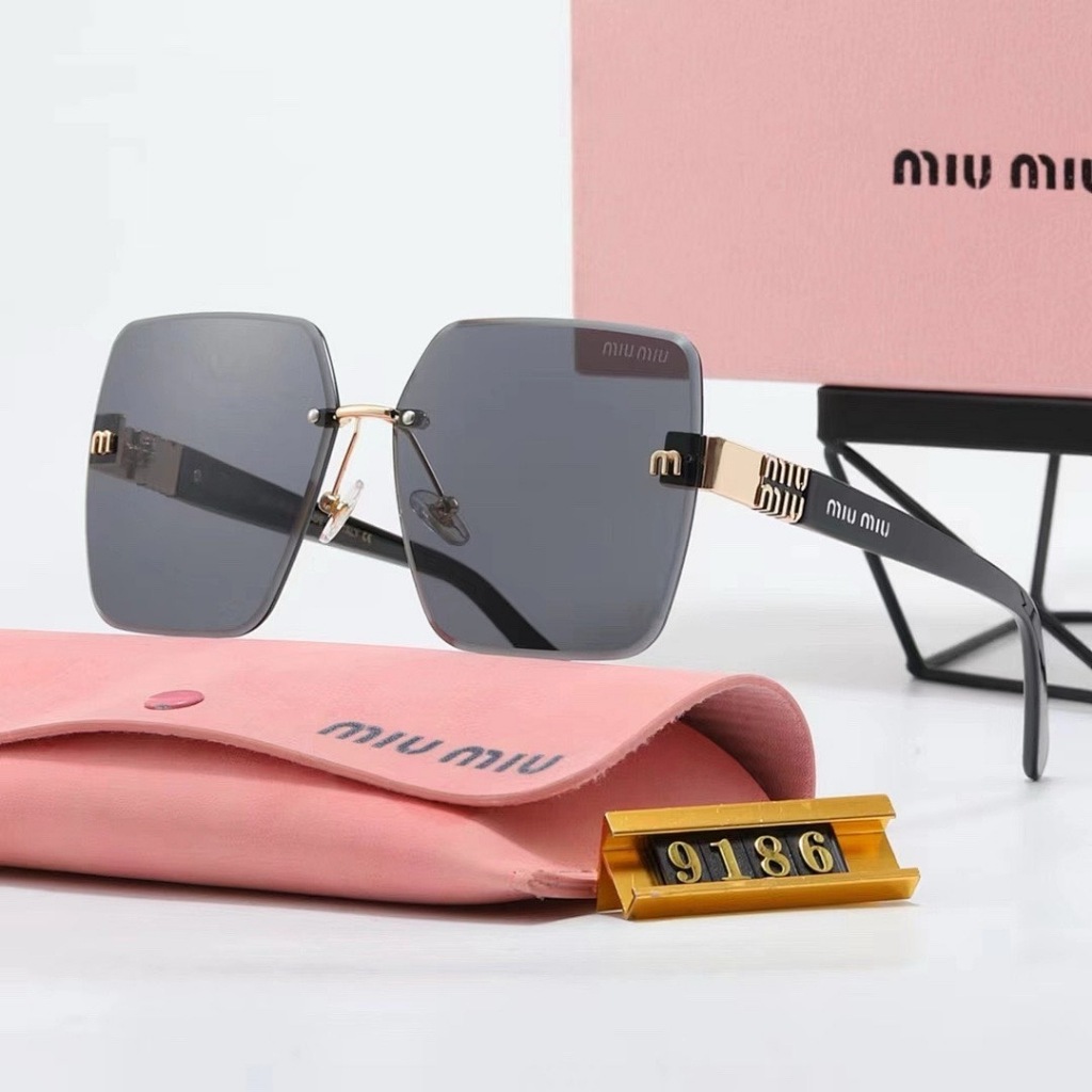 Kính râm cổ điển châu Âu và Mỹ thiết kế thương hiệu kính râm không khung mới Jang Wonyoung kính râm UV380 cao cấp