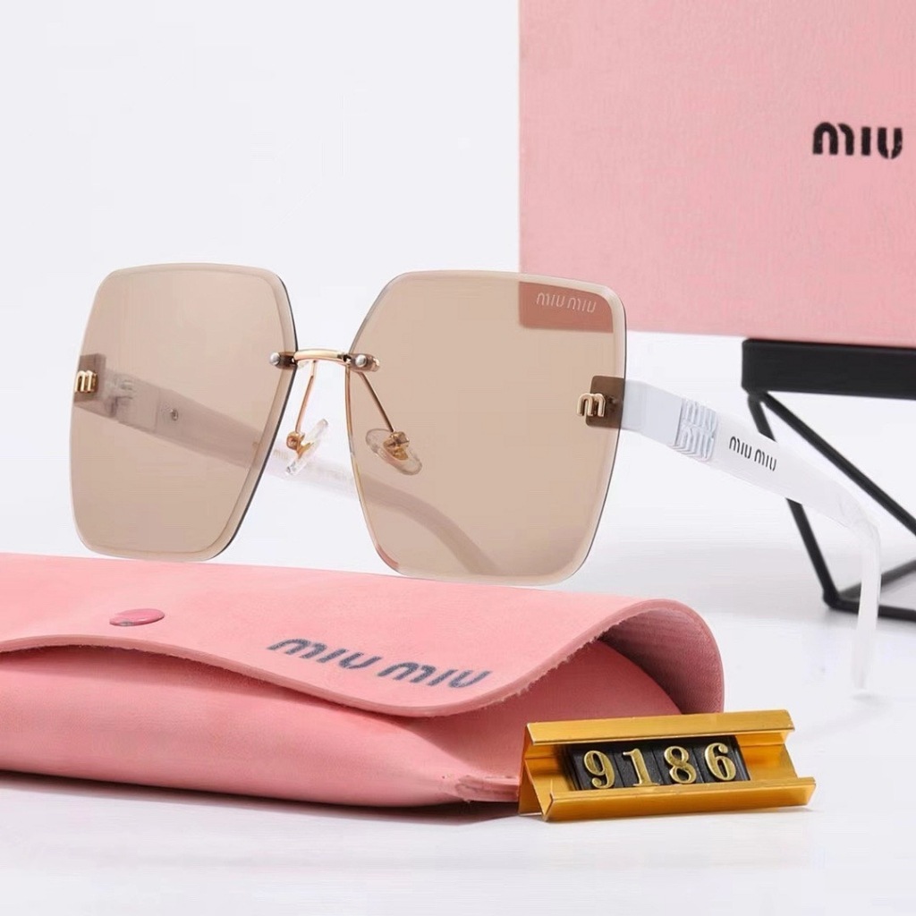 Kính râm cổ điển châu Âu và Mỹ thiết kế thương hiệu kính râm không khung mới Jang Wonyoung kính râm UV380 cao cấp