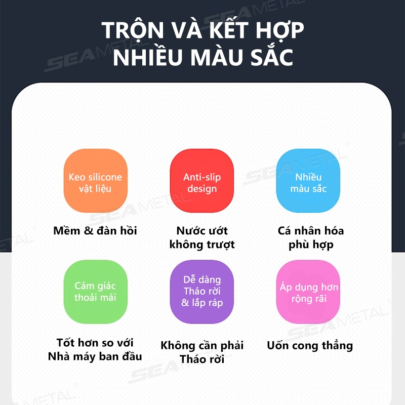 SEAMETAL Vòng Chữ O Chống Trơn Trượt Silicon 30mm Nhiều Màu, Trang Trí Tay Lái Xe Máy/Xe Đạp Điện