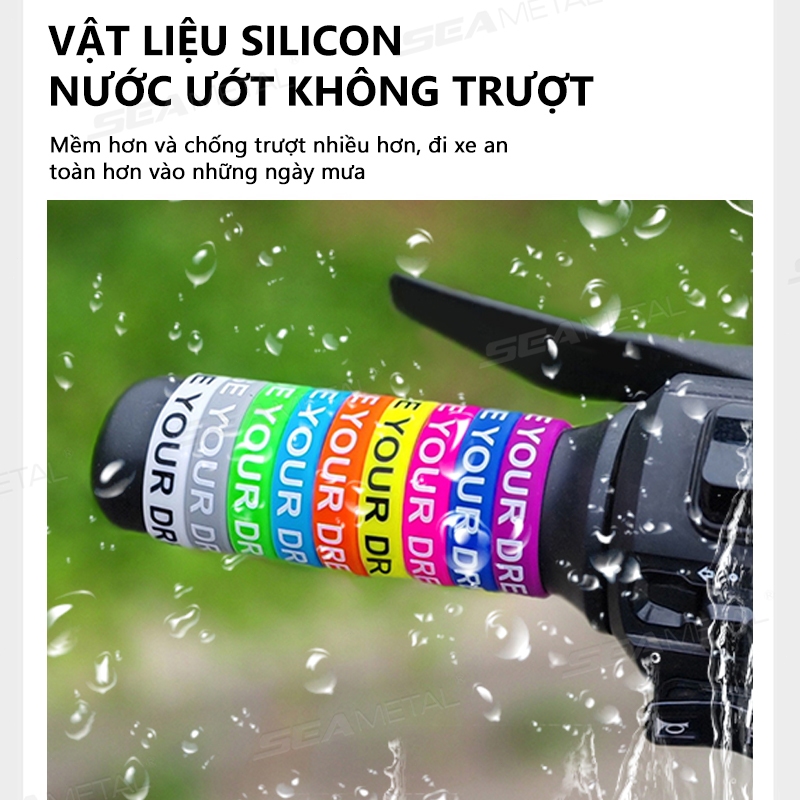 SEAMETAL Vòng Chữ O Chống Trơn Trượt Silicon 30mm Nhiều Màu, Trang Trí Tay Lái Xe Máy/Xe Đạp Điện