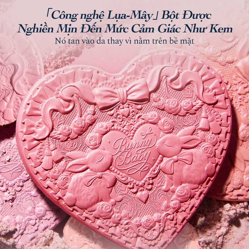 Phấn Má Hồng Flower Knows Bunny Garden Bộ sưu tập Blush Sáng Tự Nhiên Xả Lâu Dài Mềm 5g