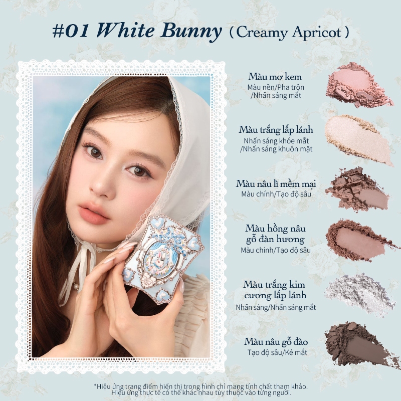 Bộ sưu tập Flower Knows Bunny Garden Bảng trang điểm 6 màu 6,5g