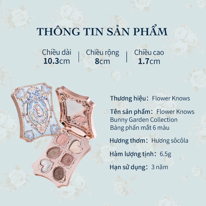Bộ sưu tập Flower Knows Bunny Garden Bảng trang điểm 6 màu 6,5g