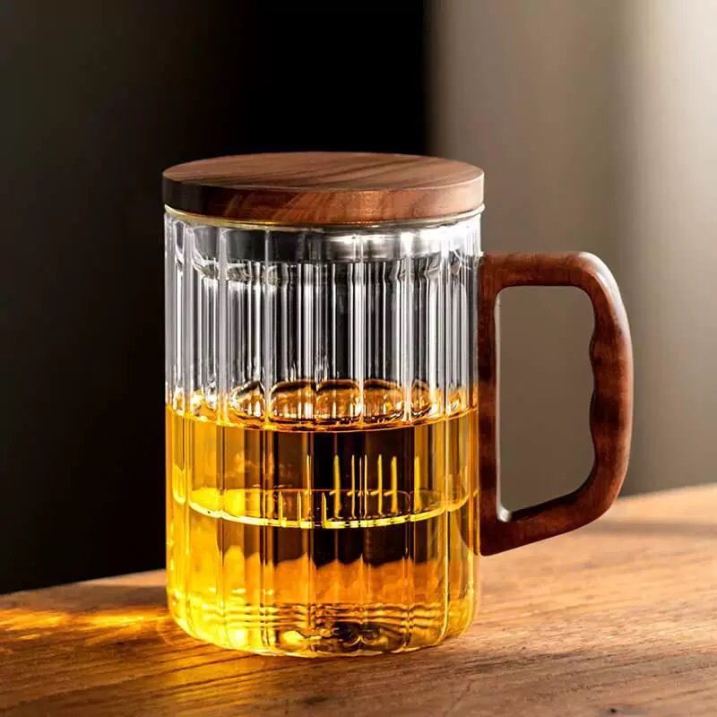 400ml Chịu Nhiệt Độ Cao Đường Dọc Dày Cốc Thủy Tinh Văn Phòng, Hộ Gia Đình Trà Tách Nước Trà