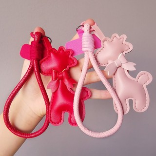 Điện Thoại Di Động Dây Da Dây Đeo Cổ Tay Hoạt Hình Hươu Mặt Dây Chuyền Di Động Cổ Tay Ngắn Móc Khóa Chống Mất Mặt Dây Chuyền