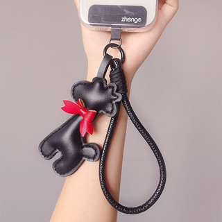 Điện Thoại Di Động Dây Da Dây Đeo Cổ Tay Hoạt Hình Hươu Mặt Dây Chuyền Di Động Cổ Tay Ngắn Móc Khóa Chống Mất Mặt Dây Chuyền