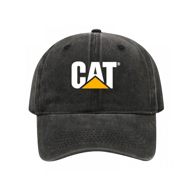 Caterpillar Construction Mũ Bóng Chày Đen từ Cotton - Phù Hợp Cho Hoạt Động Ngoài Trời