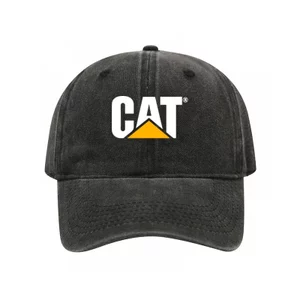 Caterpillar Construction Mũ Bóng Chày Đen từ Cotton - Phù Hợp Cho Hoạt Động Ngoài Trời
