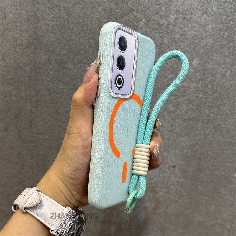 Ốp Lưng Cho infinix Hot 60i Hot 60 Hot 60 Pro Vỏ Điện Thoại Da Cao Cấp Chống Rơi Thẩm Mỹ Thiết Kế Mới Vòng Hút Từ Màu Cam Miễn Phí Dây Tinh Tế