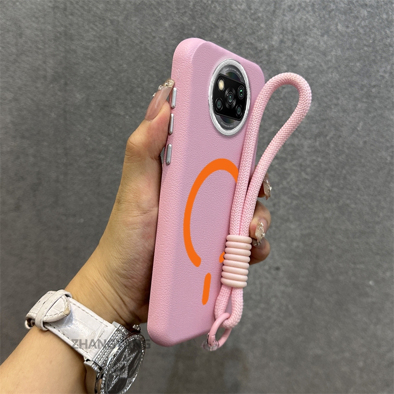 Ốp Lưng Cho POCO X3 X3 Pro X3 NFC Vỏ Điện Thoại Da Cao Cấp Chống Rơi Thẩm Mỹ Thiết Kế Mới Của Vòng Hút Từ Màu Cam Miễn Phí Tinh Tế Dây