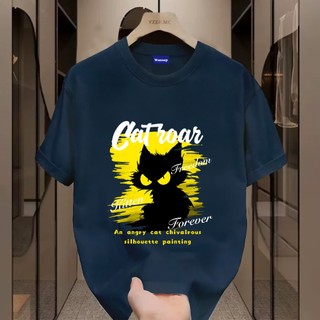 ✨Hàng có sẵn✨ WASSUP áo thun nam in hình mèo đen - Mẫu mới! 100% cotton, thời trang, Unisex.
