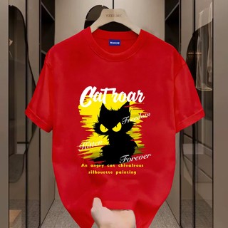 ✨Hàng có sẵn✨ WASSUP áo thun nam in hình mèo đen - Mẫu mới! 100% cotton, thời trang, Unisex.