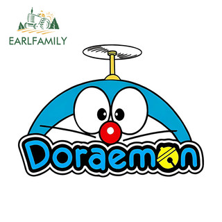 EARLFAMILY 13cm Hoạt Hình Doremon Logo Dễ Thương JDM Xe Dán Chống Thấm Nước Chống Trầy Xước Vinyl Xe Bọc Sửa Chữa DIY Decal