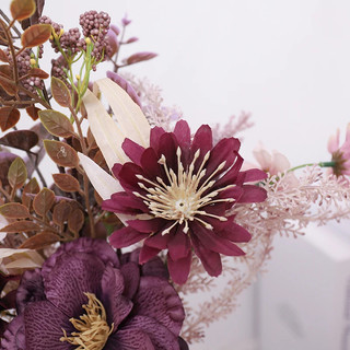 Hoa giả lụa cao cấp trang trí nhà cửa vintage bó cúc cosmos mix anh túc decor phòng khách bàn làm việc phụ kiện chụp ảnh studio phong cách bắc âu màu nâu be tây sang trọng nhân tạo cắm bình nghệ thuật quà tặng