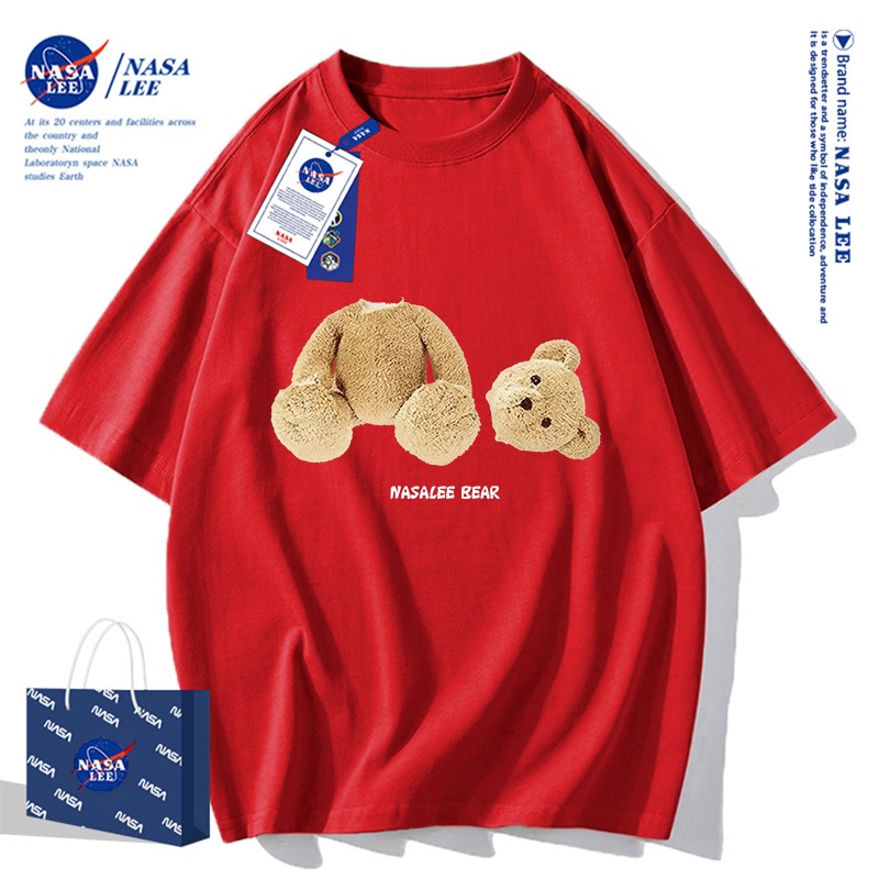 Áo Thun Gấu NASA LEE - Mẫu Gấu Tách Đôi Sáng Tạo, Form Unisex Thoải Mái