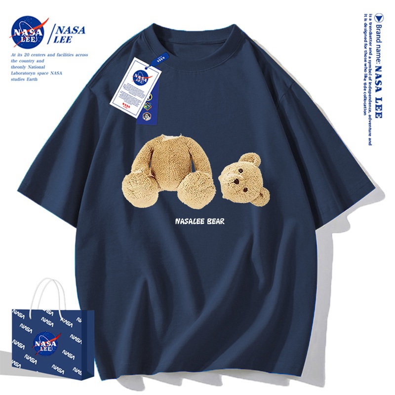 Áo Thun Gấu NASA LEE - Mẫu Gấu Tách Đôi Sáng Tạo, Form Unisex Thoải Mái