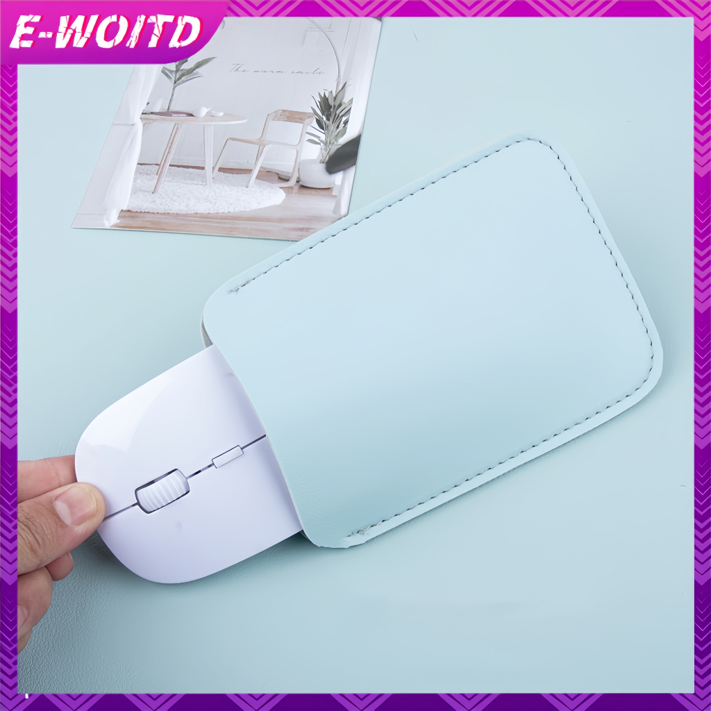 E-woitd 1 Túi Bảo Quản Chuột Không Dây Thích Hợp Cho Magic Mouse2 Túi Da PU Bảo Vệ Túi Chống Trầy Xước HNVN
