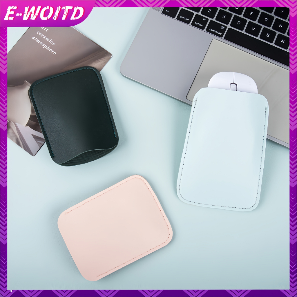 E-woitd 1 Túi Bảo Quản Chuột Không Dây Thích Hợp Cho Magic Mouse2 Túi Da PU Bảo Vệ Túi Chống Trầy Xước HNVN