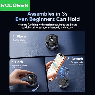 Rocoren Từ Tính Giá Đỡ Điện Thoại Ô Tô Chân Không Hút Cốc Có Thể Gập Lại Giá Đỡ Cho iPhone 17 16 Pro Max Phụ Kiện Xe Hơi