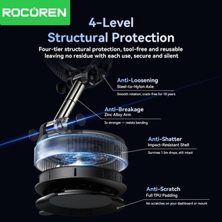 Rocoren Từ Tính Giá Đỡ Điện Thoại Ô Tô Chân Không Hút Cốc Có Thể Gập Lại Giá Đỡ Cho iPhone 17 16 Pro Max Phụ Kiện Xe Hơi