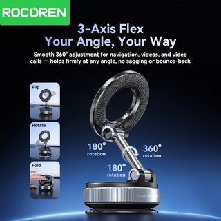 Rocoren Từ Tính Giá Đỡ Điện Thoại Ô Tô Chân Không Hút Cốc Có Thể Gập Lại Giá Đỡ Cho iPhone 17 16 Pro Max Phụ Kiện Xe Hơi