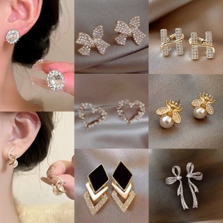 S925 Bạc Kim Cương Hình Học - Bông Tai Cao Cấp, Sang Trọng và Thích Hợp Thời Trang