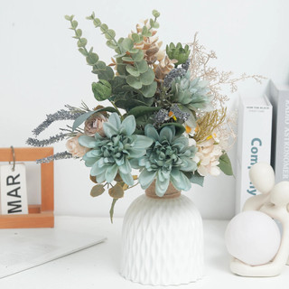 Hoa Giả Trang Trí Bó Hoa Thược Dược Xanh Vintage Decor Nhà Cửa Đạo Cụ Chụp Ảnh Studio Tiệc Cưới Sang Trọng Hoa Lụa Cầm Tay Cô Dâu Cao Cấp Lá Khuynh Diệp Oải Hương Giống Thật Phong Cách Bắc Âu Cắm Bình Phòng Khách Bàn Làm Việc Quà Tặng Sinh Nhật Bạn Gái