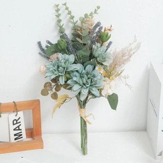 Hoa Giả Trang Trí Bó Hoa Thược Dược Xanh Vintage Decor Nhà Cửa Đạo Cụ Chụp Ảnh Studio Tiệc Cưới Sang Trọng Hoa Lụa Cầm Tay Cô Dâu Cao Cấp Lá Khuynh Diệp Oải Hương Giống Thật Phong Cách Bắc Âu Cắm Bình Phòng Khách Bàn Làm Việc Quà Tặng Sinh Nhật Bạn Gái