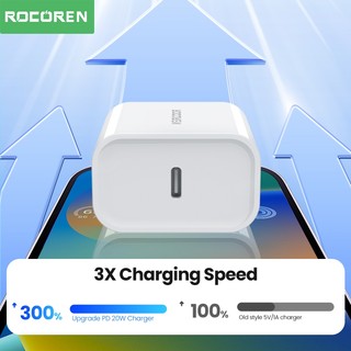 Bộ sạc USB Rocoren PD 20W có cáp USB Type C sang C Sạc nhanh cho iPhone 17 16 Pro Max