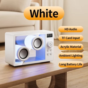 Âm thanh Bluetooth trong suốt đơn giản có đèn khí quyển tại nhà Loa máy tính để bàn di động Bluetooth sáng tạo Âm thanh HIFI (Mua quạt nhỏ cầm tay miễn phí 1 cái)