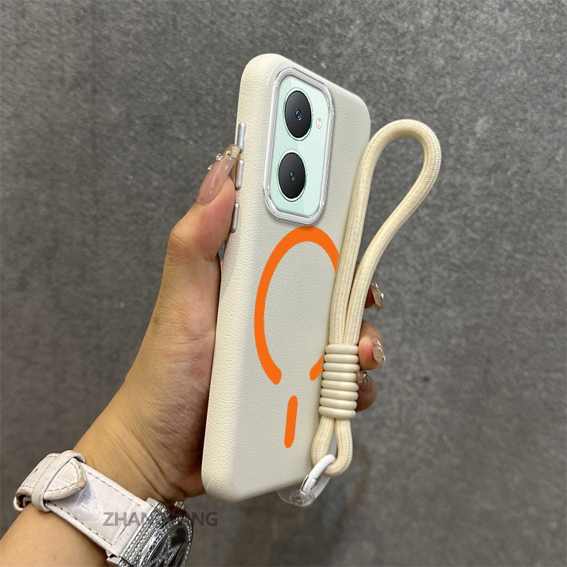 Ốp Lưng Dành Cho vivo Y36 4G Y36 5G Y27 5G Y03 Y27 4G Vỏ Điện Thoại Da Cao Cấp Chống Rơi Thẩm Mỹ Thiết Kế Mới Vòng Hút Từ Màu Cam Miễn Phí Dây Tinh Tế