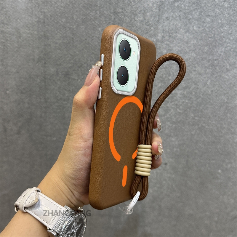 Ốp Lưng Dành Cho vivo Y36 4G Y36 5G Y27 5G Y03 Y27 4G Vỏ Điện Thoại Da Cao Cấp Chống Rơi Thẩm Mỹ Thiết Kế Mới Vòng Hút Từ Màu Cam Miễn Phí Dây Tinh Tế