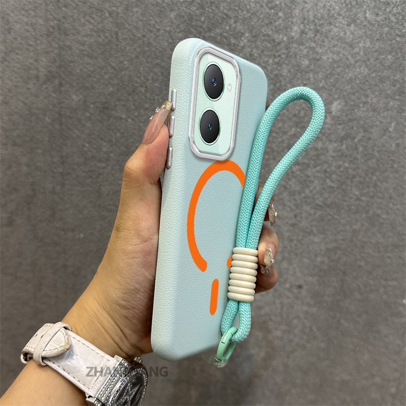 Ốp Lưng Dành Cho vivo Y36 4G Y36 5G Y27 5G Y03 Y27 4G Vỏ Điện Thoại Da Cao Cấp Chống Rơi Thẩm Mỹ Thiết Kế Mới Vòng Hút Từ Màu Cam Miễn Phí Dây Tinh Tế