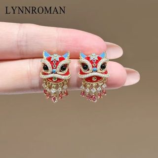 Bông Tai Sư Tử Phong Cách Trung Hoa Thời Thượng, Quà Tặng Perfect Cho Bé Gái Năm Mới