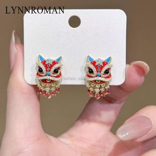 Bông Tai Sư Tử Phong Cách Trung Hoa Thời Thượng, Quà Tặng Perfect Cho Bé Gái Năm Mới