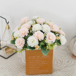 Hoa Giả Mao Lương Lụa Cao Cấp Trang Trí Nhà Cửa Tiệc Cưới Decor Sang Trọng Bó Cầm Tay Cô Dâu Phụ Kiện Chụp Ảnh Nghệ Thuật Phòng Khách Ban Công Giống Thật Màu Sắc Tươi Sáng Phong Cách Bắc Âu Vintage Quà Tặng Ý Nghĩa Cắm Bình Lọ Thủy Tinh 33cm