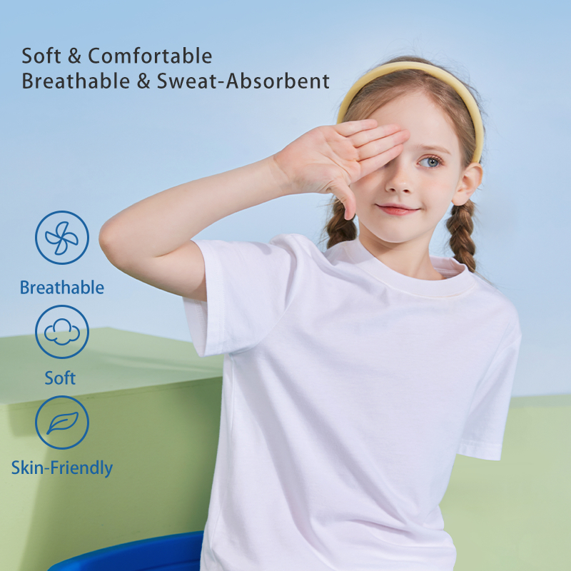 W.G.Q Áo thun bé gái，vải Cotton 100% có in，mềm mại thoải mái，thấm mồ hôi thoáng khí，phong cách bán chạy mùa hè
