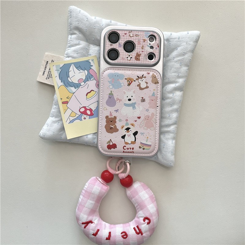 Ốp điện thoại chất liệu PU hình gấu cánh cụt cho iPhone17 Pro max 16 Pro max