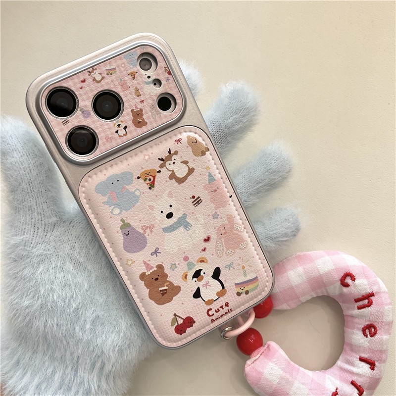 Ốp điện thoại chất liệu PU hình gấu cánh cụt cho iPhone17 Pro max 16 Pro max
