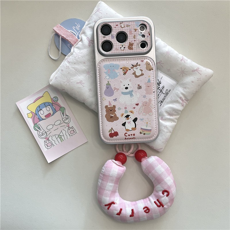 Ốp điện thoại chất liệu PU hình gấu cánh cụt cho iPhone17 Pro max 16 Pro max