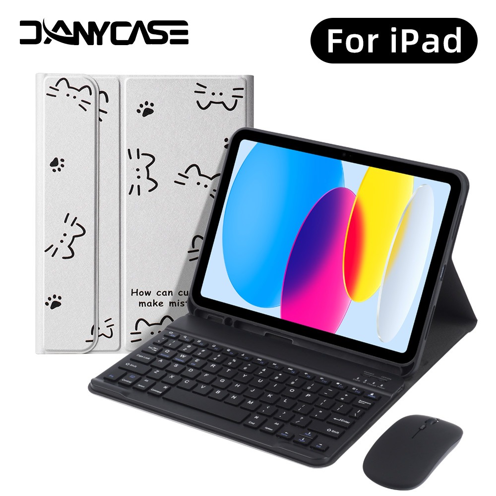 Ốp Bàn Phím Có Thể Tháo Rời Cho iPad Gen 11th A16 Air11 M4 Air13 M2 M3 Air4 Air5 7th 8th 9th Gen 10th Pro 11 13 M4 M5 Pro 12.9 Có Vỏ Đựng Bút Chì