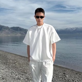 Áo thun ngắn tay Nam Mùa hè Phiên bản Hàn Quốc Hợp thời trang Đơn giản Nửa tay Top Phong cách Hồng Kông dáng rộng Áo thun mặc đường phố