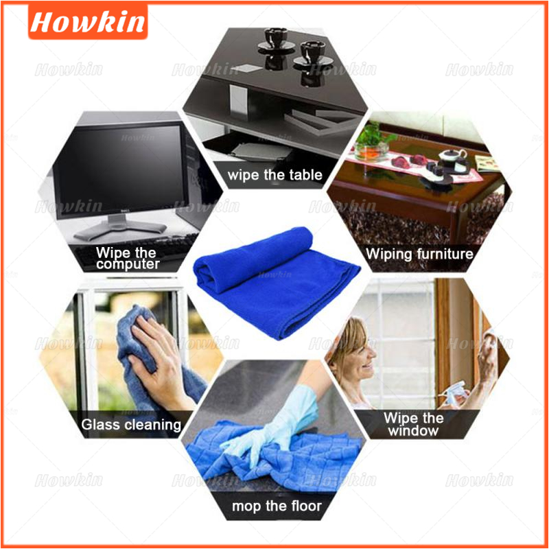 [Sale] Vải Rửa Xe Vải Thấm Hút Mềm Xe Ô Tô Chăm Sóc Ô Tô Khăn Lau Microfiber Khăn Sợi Micro Màu Xanh Bền 25 * 25cm