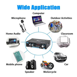 AK45 / AK35 800W Bộ khuếch đại công suất gia đình 2 kênh Bluetooth v5.0 Hệ thống âm thanh nổi kỹ thuật số Hifi Mini Hỗ trợ đầu vào Mic USB FM SD