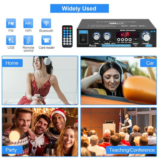 AK45 / AK35 800W Bộ khuếch đại công suất gia đình 2 kênh Bluetooth v5.0 Hệ thống âm thanh nổi kỹ thuật số Hifi Mini Hỗ trợ đầu vào Mic USB FM SD