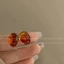 Đôi bông tai kim loại zircon phong cách Hàn Quốc, thời trang thanh lịch