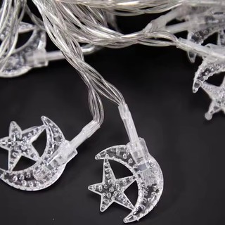 Đèn LED Star Moon Rèm Đèn Cổ Tích, Pin AA Chống Nước Ngoài Trời Dây Chuyền Vòng Hoa Bóng Đèn Dây Đèn Cho Tiệc Cưới Vườn Giáng Sinh Trang Trí Nhà Cửa